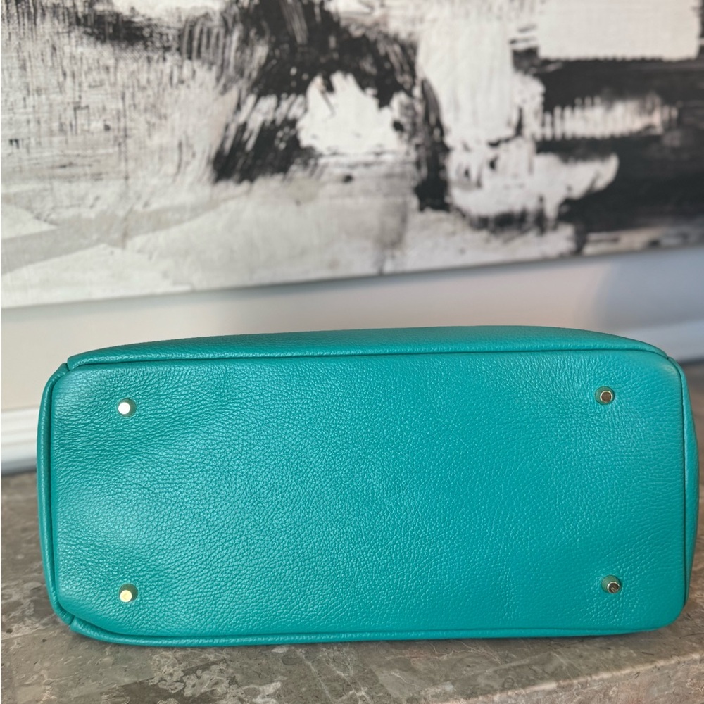 MadBag BIRKIMAD 40 Structured Italian Leather Tote – Teal NWT - Picture 14 of 14